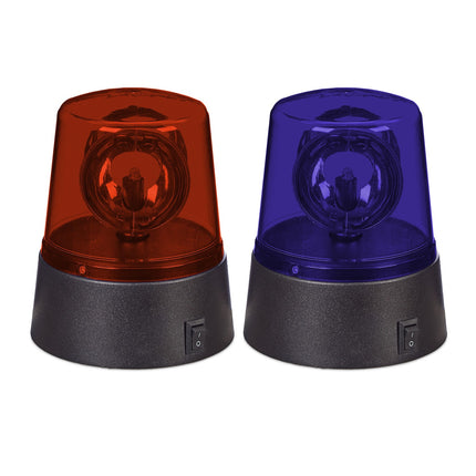 360° Rotating LED Party Lights, Red & Blue, Set of 2