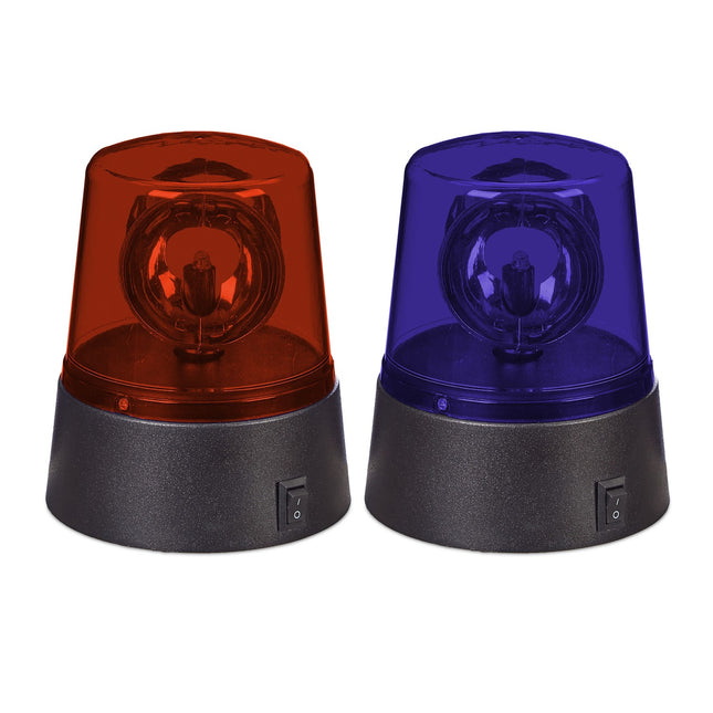 360° Rotating LED Party Lights, Red & Blue, Set of 2