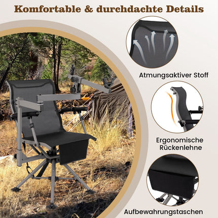 360 Swivel Chair with Adjustable Legs and Gun Rest