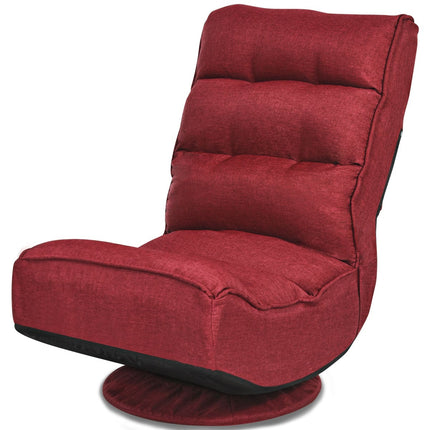 360 Swivel Floor Chair, Adjustable Backrest, Red