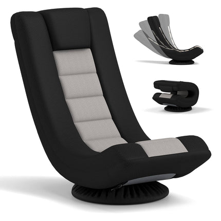 360 Swivel Floor Chair with Adjustable Backrest, Grey