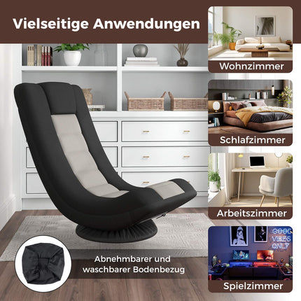 360 Swivel Floor Chair with Adjustable Backrest, Grey