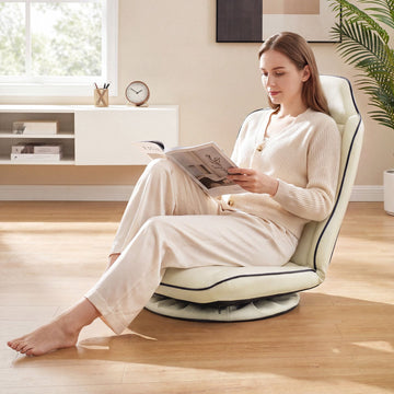 360 Swivel Gaming Chair, Adjustable Backrest, Beige