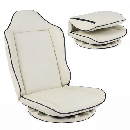 360 Swivel Gaming Chair, Adjustable Backrest, Beige