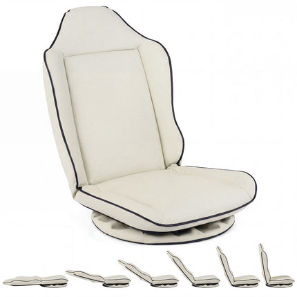 360 Swivel Gaming Chair, Adjustable Backrest, Beige