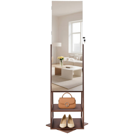 360 Swivel Jewelry Cabinet – Full-Length Mirror, Lockable
