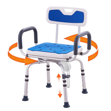 360 Swivel Shower Chair, Adjustable Height, 400 lb Capacity