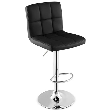 360° rotating bar stool made of faux leather, height-adjustable bar chair, stool, black