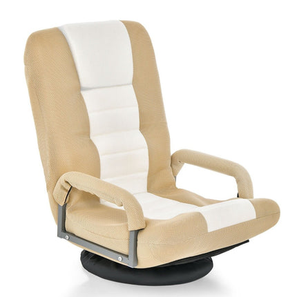 360° rotating floor chair with 6-way adjustable backrest floor chair beige