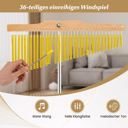 36-Bar Wind Chimes with Adjustable Stand & Bag