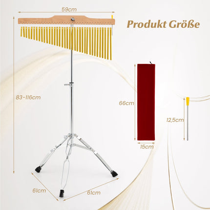 36-Bar Wind Chimes with Adjustable Stand & Bag