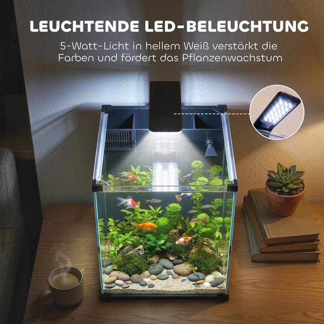 36L Nano Aquarium Set with LED Light and Filter