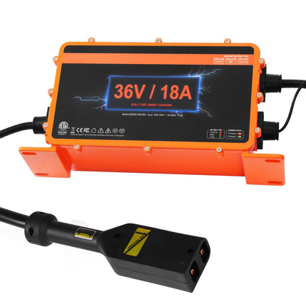 36V 18A Golf Cart Battery Charger, Smart D-Style Plug