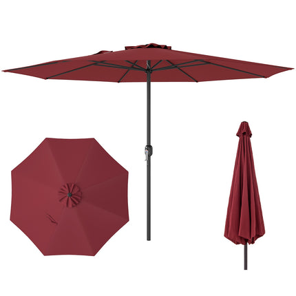 3.6m Patio Market Umbrella With Crank Handle, Vented