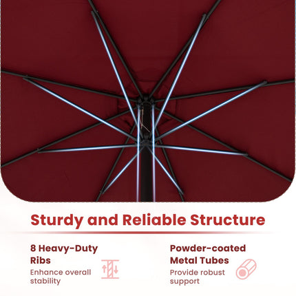 3.6m Patio Market Umbrella With Crank Handle, Vented
