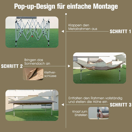 3.6 x 3.6m pavilion with double roof, waterproof, stable, winterproof, UV protection 50+