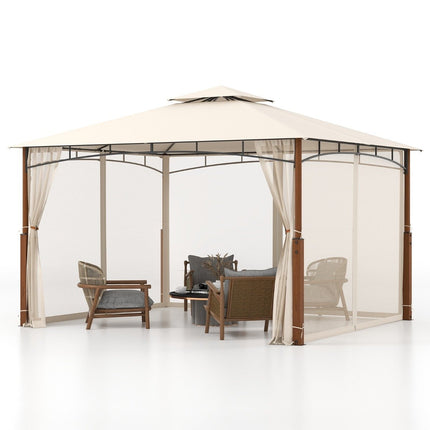 3.6 x 3 m Gazebo with Double Roof & Mosquito Net Waterproof Party Tent Garden Gazebo
