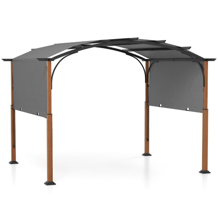 3.6 x 3 m Pergola with Retractable Roof Waterproof Stable Winterproof Gazebo Gray
