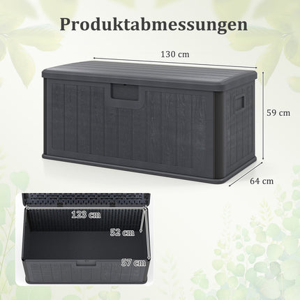 378L Waterproof Outdoor Storage Box, Lockable Lid, Grey