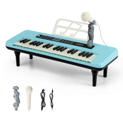 37-Key Kids Digital Piano with Microphone & Stand