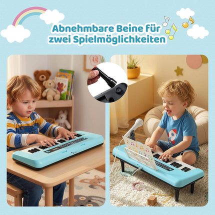 37-Key Kids Digital Piano with Microphone & Stand