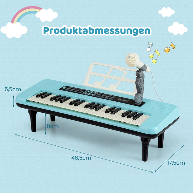 37-Key Kids Digital Piano with Microphone & Stand