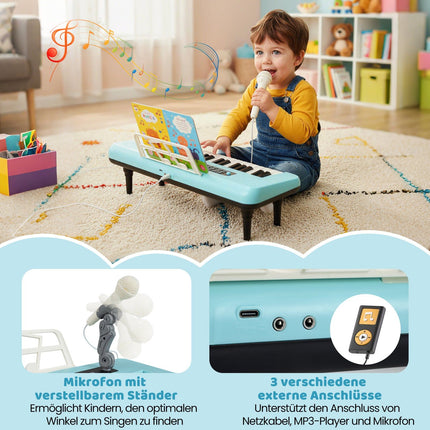 37-Key Kids Digital Piano with Microphone & Stand