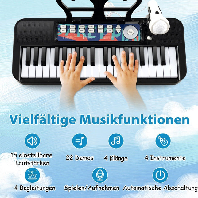 37-Key Kids Electronic Keyboard with Microphone & Stand