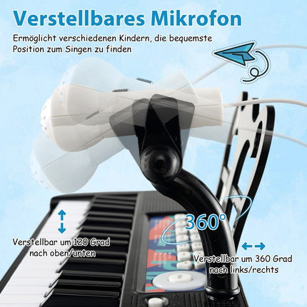 37-Key Kids Electronic Keyboard with Microphone & Stand