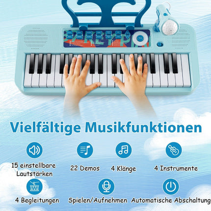 37-Key Kids Electronic Keyboard with Stool & Mic