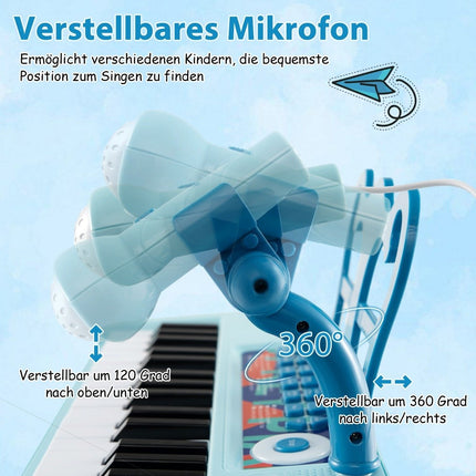 37-Key Kids Electronic Keyboard with Stool & Mic