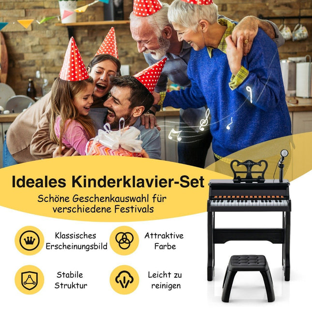 37-Key Kids Keyboard with Stool and Microphone