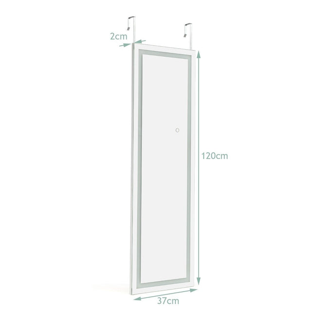 37 x 120 cm 2 in 1 wall mirror with 3 colors LED lighting full length mirror hanging mirror