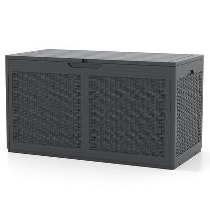 380L Outdoor Storage Box with Wheels, Waterproof Lid