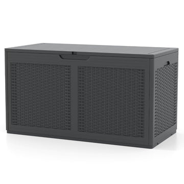 380L Outdoor Storage Box with Wheels, Waterproof Lid