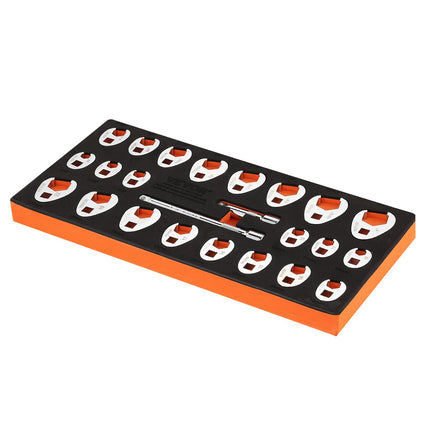 3/8 Drive Crowfoot Wrench Set, 24-Piece SAE/Metric