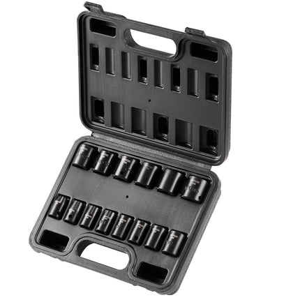 3/8-Inch Drive Impact Socket Set, 14-Piece Metric 7-20mm