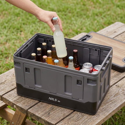 38L Grey Foldable Transport Box with Tabletop