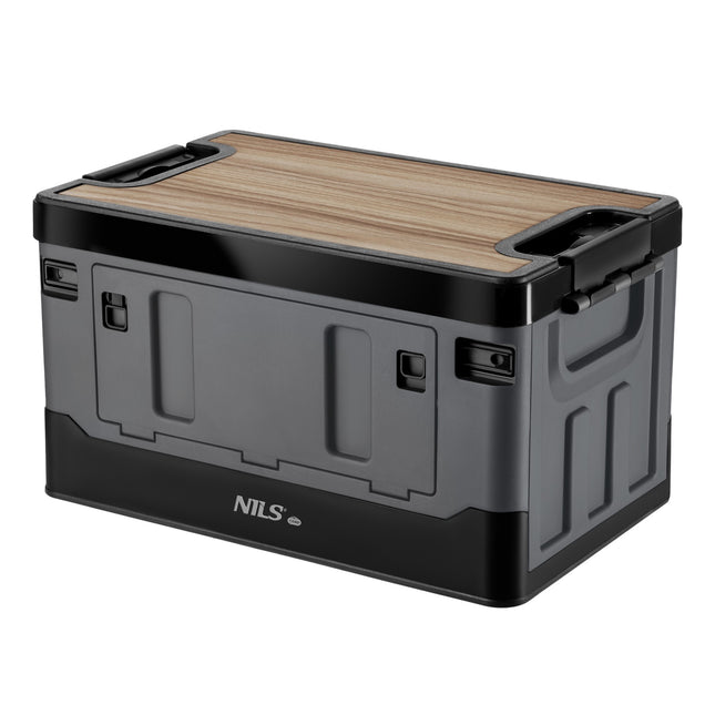 38L Grijze opvouwbare transportbox met tafelblad