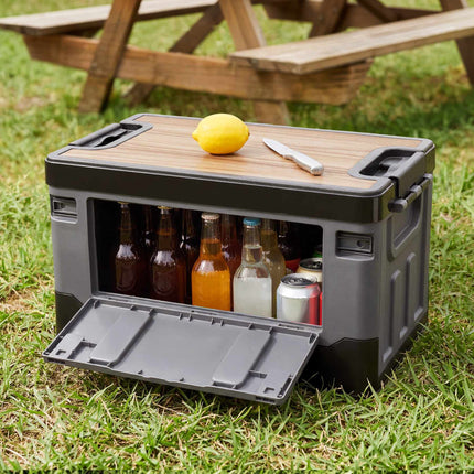 38L Grey Foldable Transport Box with Tabletop