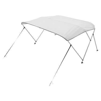3-Bow Boat Bimini Top, 600D, Aluminum Frame, Grey
