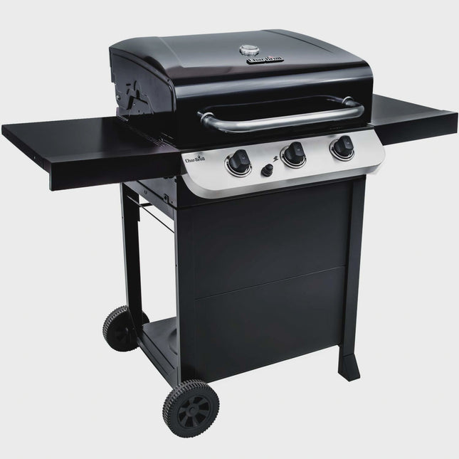 3-Burner Gas Grill with Cast Iron Grates and Thermometer