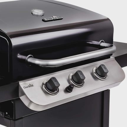3-Burner Gas Grill with Cast Iron Grates and Thermometer