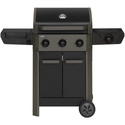 3-Burner Gas Grill with Side Burner, 60x42 cm Cooking Area