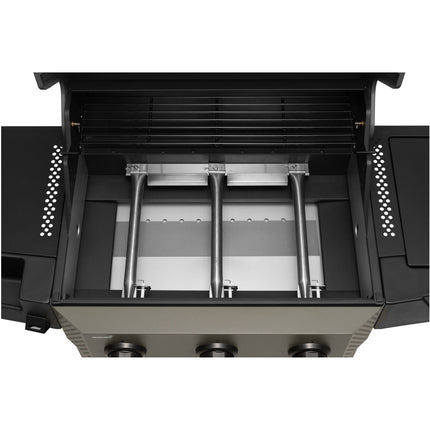 3-Burner Gas Grill with Side Burner, 60x42 cm Cooking Area
