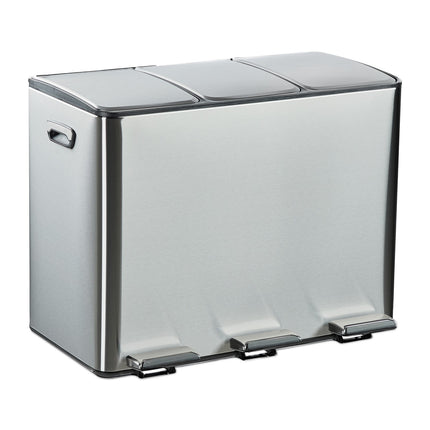 3-Compartment Kitchen Bin, 3x 15L, Soft-Close Lid