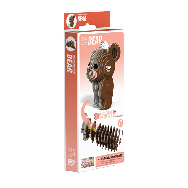 3D Cardboard Model Kit - Bear Design, Easy Assembly, Fun Activity