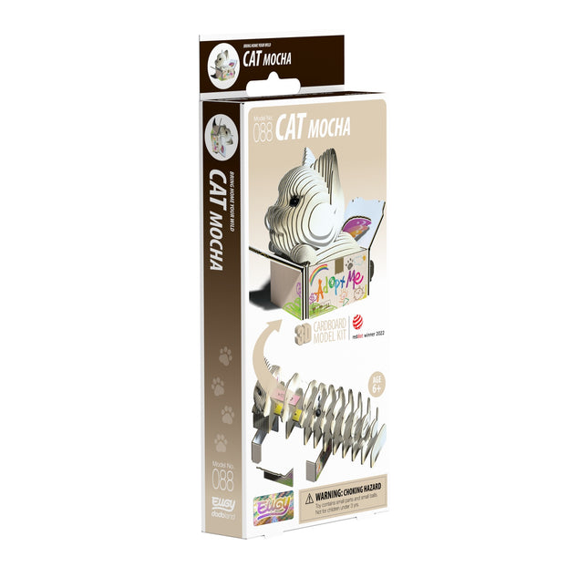 3D Cardboard Model Kit - Cat Design, DIY Assembly