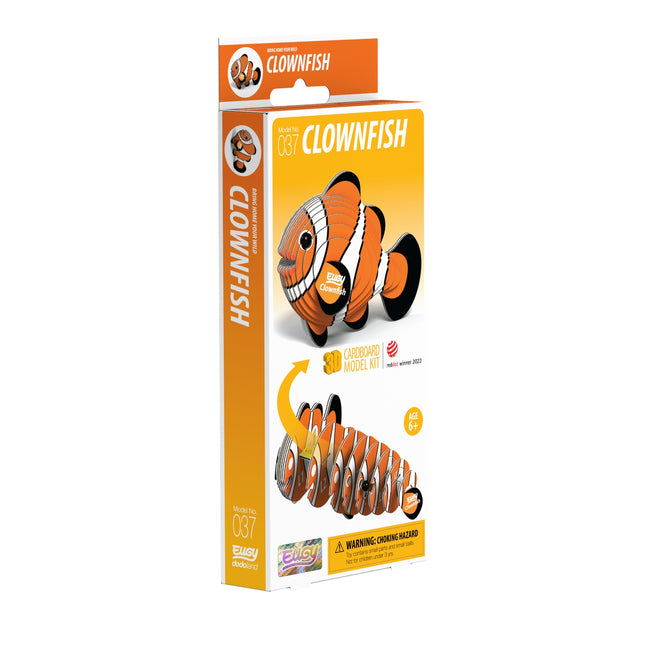 3D Cardboard Model Kit - Clownfish Design for Creative Building