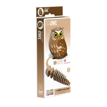 3D Cardboard Model Kit - Owl Design, DIY Craft Project